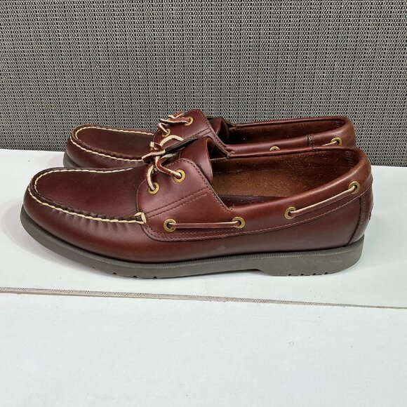Rockport Mens Leather Brown Boat Shoes Size 12M - Picture 1 of 8